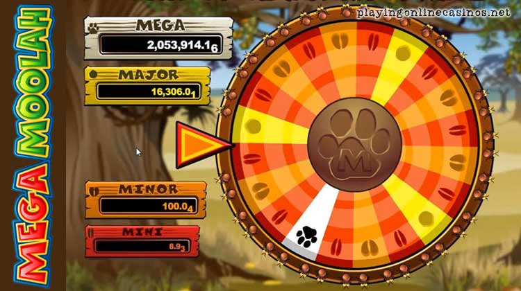 mega moolah jackpot wheel