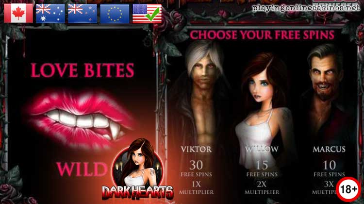 Dark Hearts slot new bonus codes