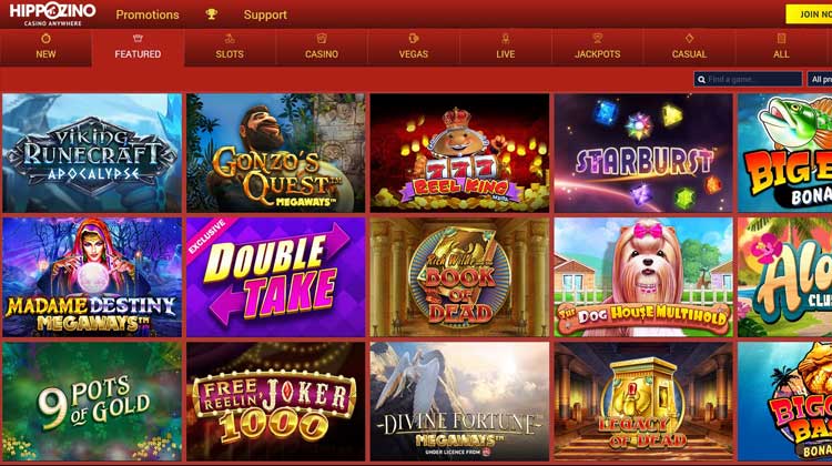 hippozino casino featured games